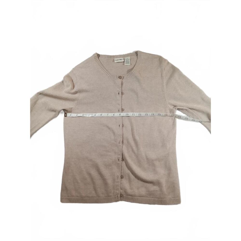 Cherokee Beige Button-Up Cotton Cardigan Sweater Small - Picture 4 of 7